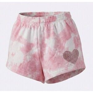LN! Yvette Mandell SMALL Pink Tie Dye Bling heart Lounge Shorts